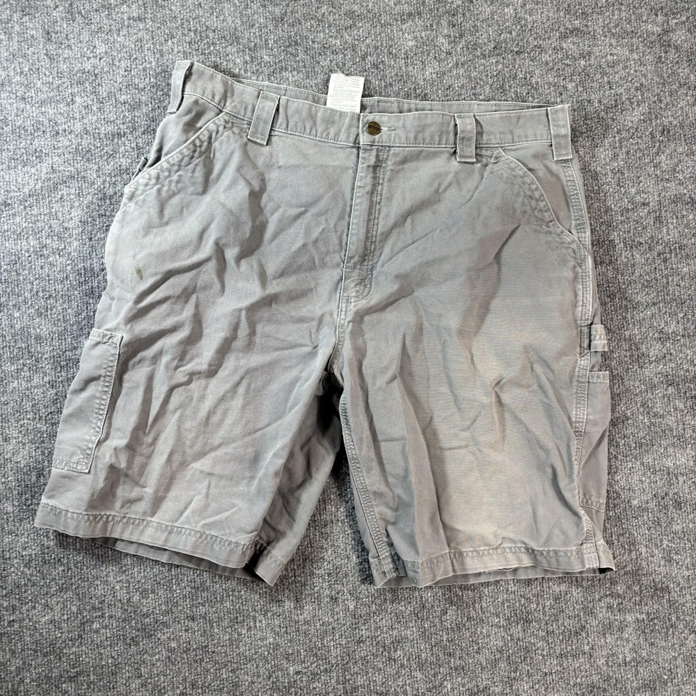 Carhartt Cargo Shorts Mens 38 Gray Canvas Relaxed Fit Workwear Utility Summer